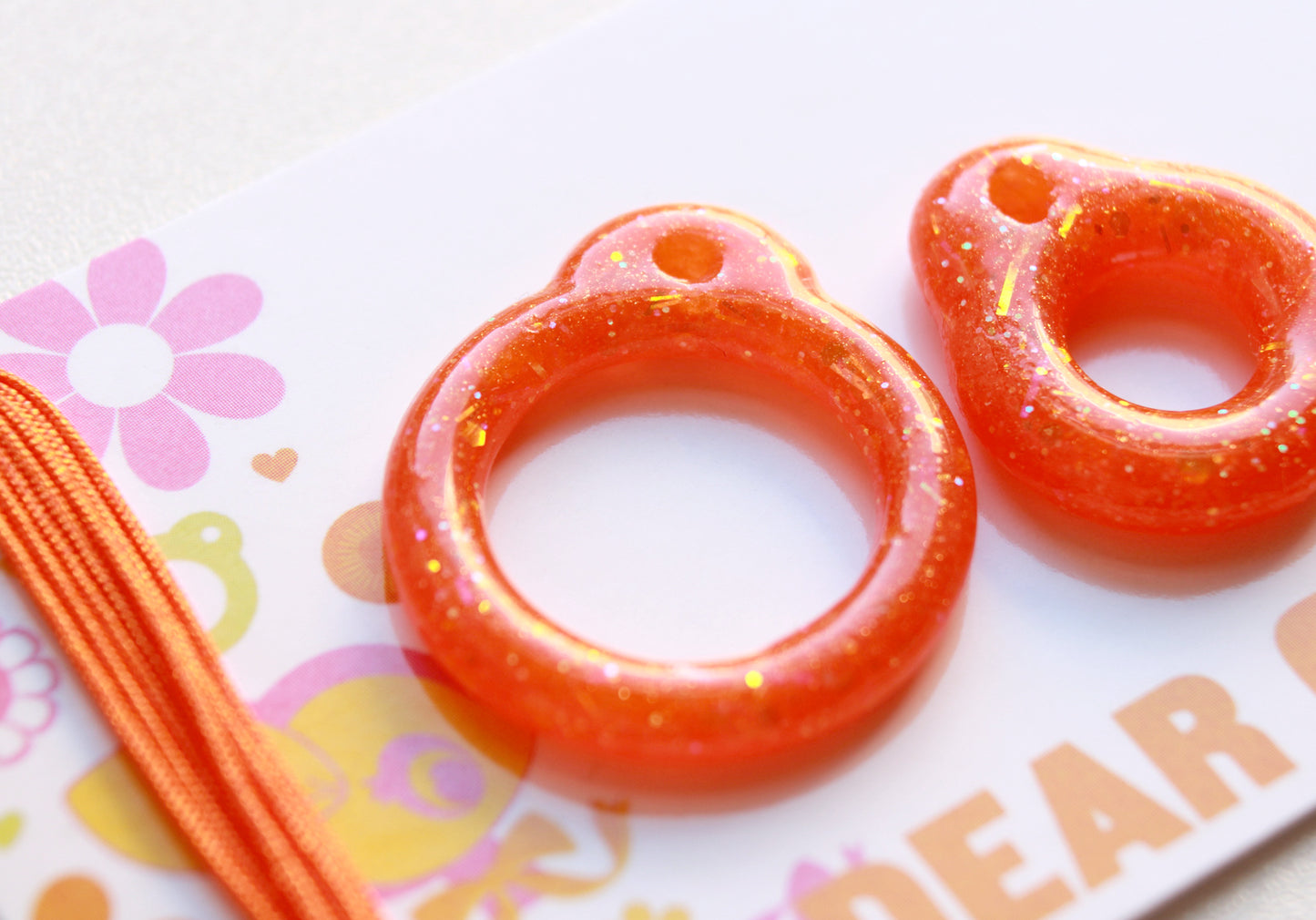 Orange You Glad / Resin Glitter Pull Ring Set