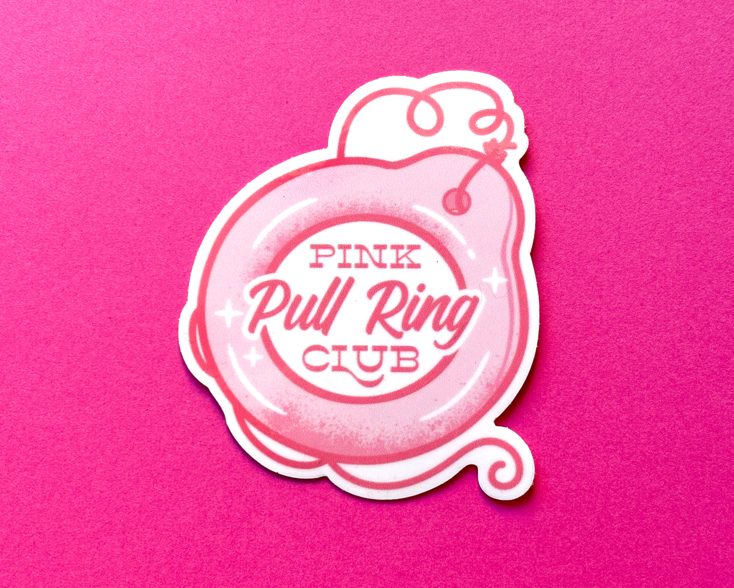 Pink Pull Ring Club Vinyl Sticker