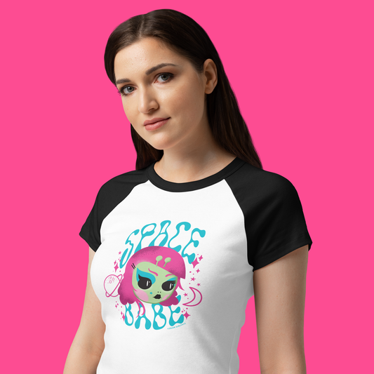 Space Babe Raglan Baby Tee