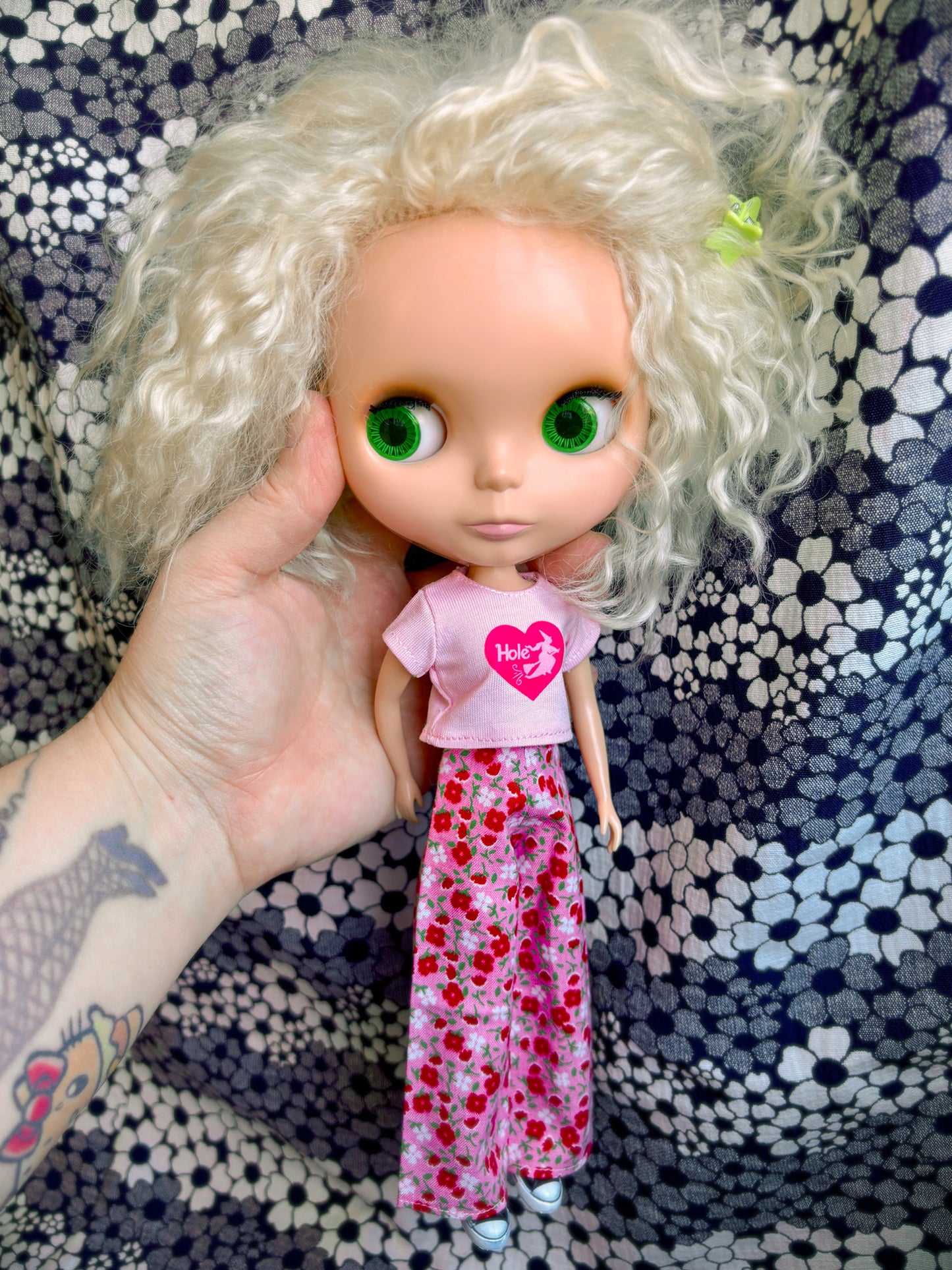 Hole Witch Pink Crop Tee for Blythe