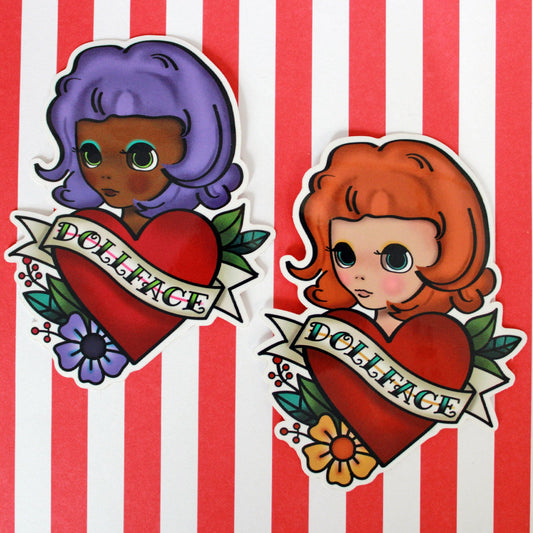 Dollface Tattoo Die Cut Vinyl Sticker