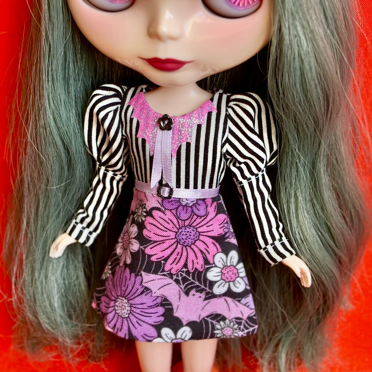 Bats in the Garden Bat Collar Long Sleeve Mini Dress