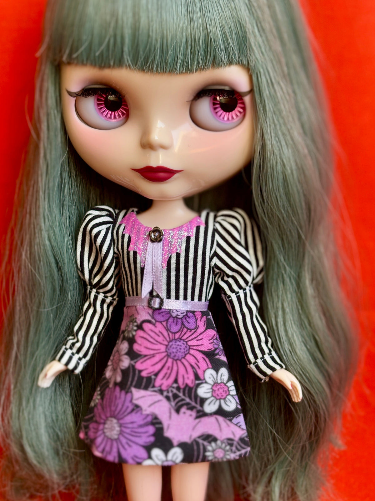 Bats in the Garden Bat Collar Long Sleeve Mini Dress