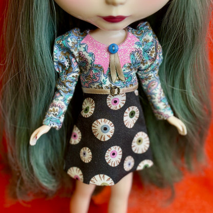 Eye Candy Bat Collar Long Sleeve Mini Dress