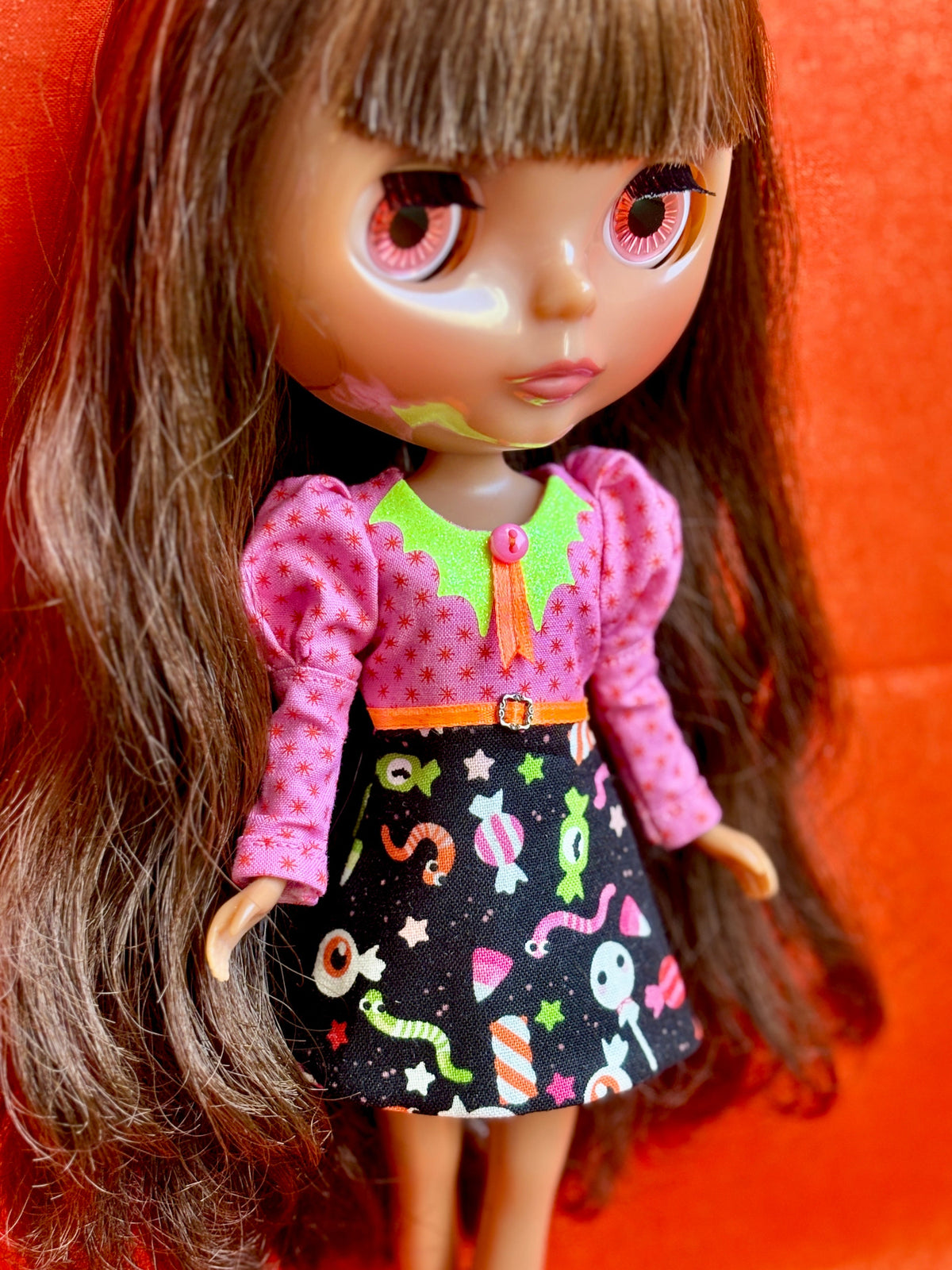 Trick Or Treat Bat Collar Long Sleeve Mini Dress