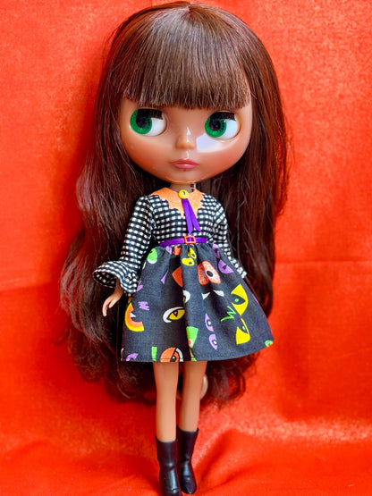 All Eyes On Me Bat Collar Ruffle Sleeve Dress