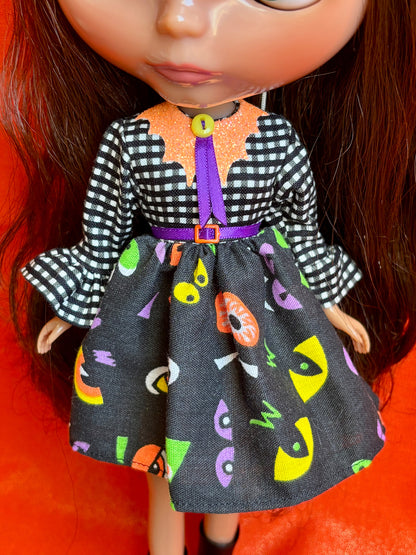 All Eyes On Me Bat Collar Ruffle Sleeve Dress