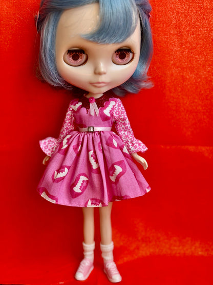 Just One Bite Bat Collar Ruffle Sleeve Dress