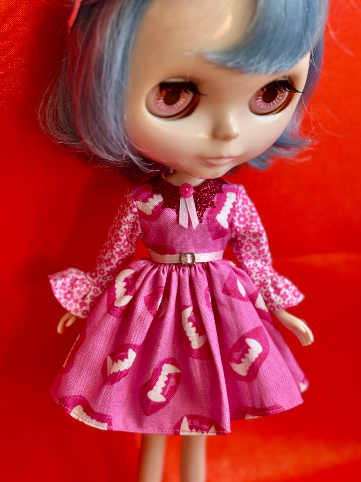 Just One Bite Bat Collar Ruffle Sleeve Dress