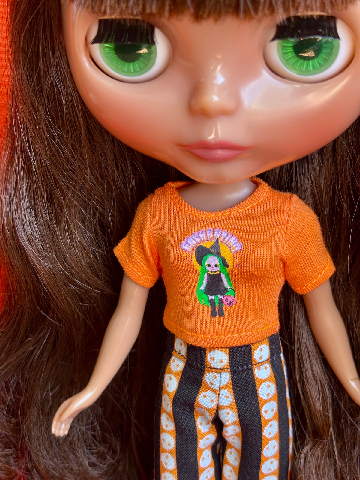 Enchanting Witch Orange Crop Tee for Blythe