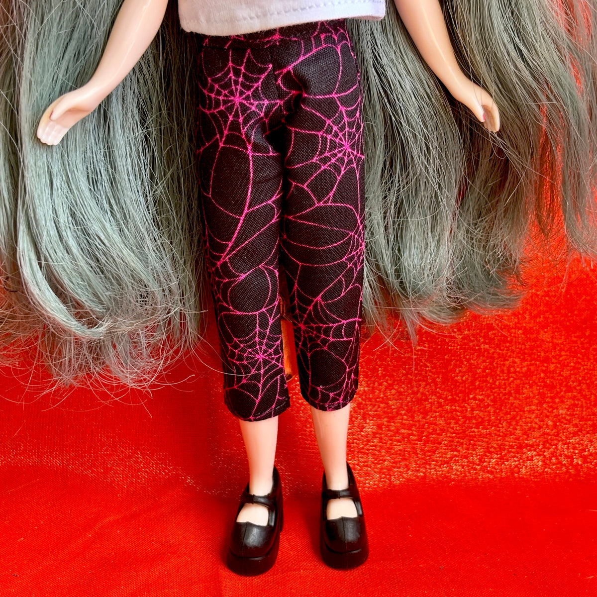 Black & Pink Spiderweb Beatnik Baby Pants
