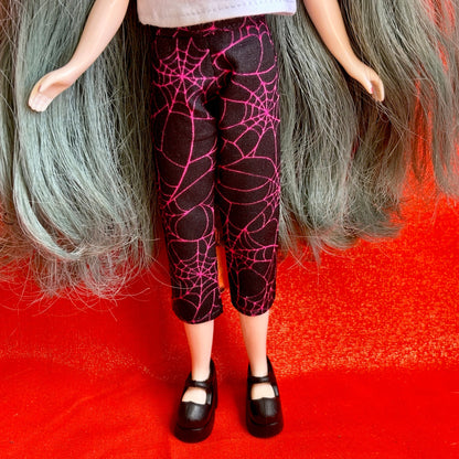 Black & Pink Spiderweb Beatnik Baby Pants