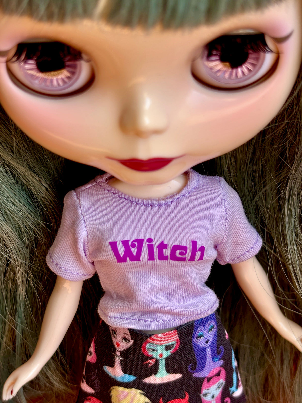 Witch Purple Crop Tee for Blythe