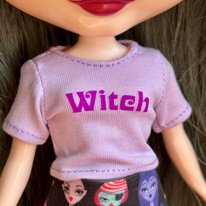 Witch Purple Crop Tee for Blythe