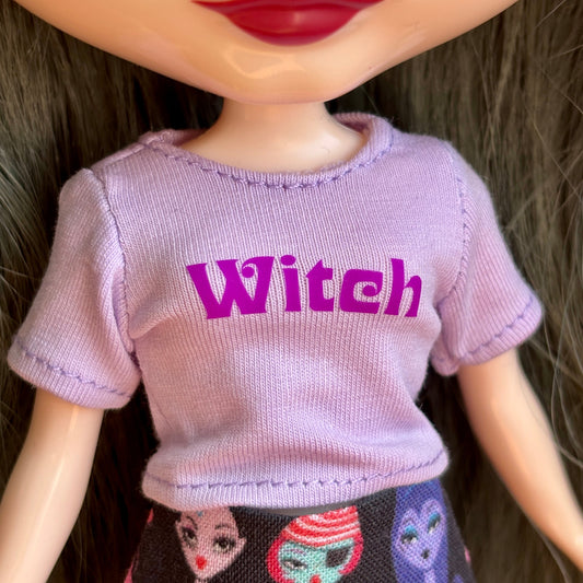 Witch Purple Crop Tee for Blythe
