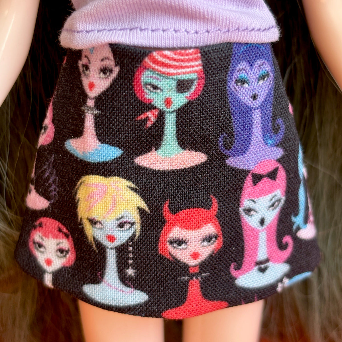 Spooky Babes Mod Mini Skirt