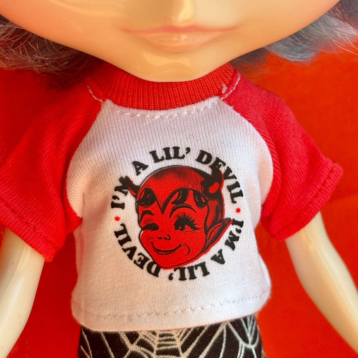 I'm A Lil' Devil Boxy Raglan Crop Tee for Blythe