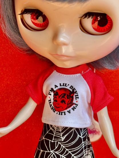 I'm A Lil' Devil Boxy Raglan Crop Tee for Blythe