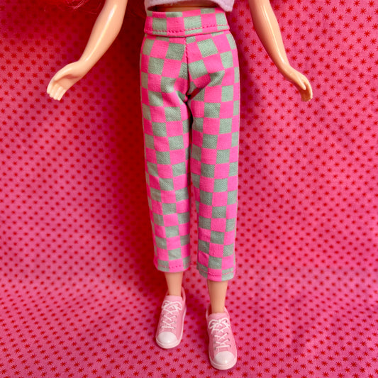 Neon Check Beatnik Baby Pants Pink/Mint