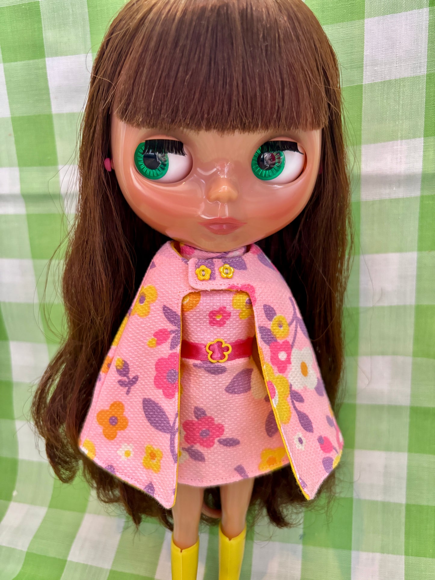 Pink Paradise Mod Floral Vintage Dress & Cape Set