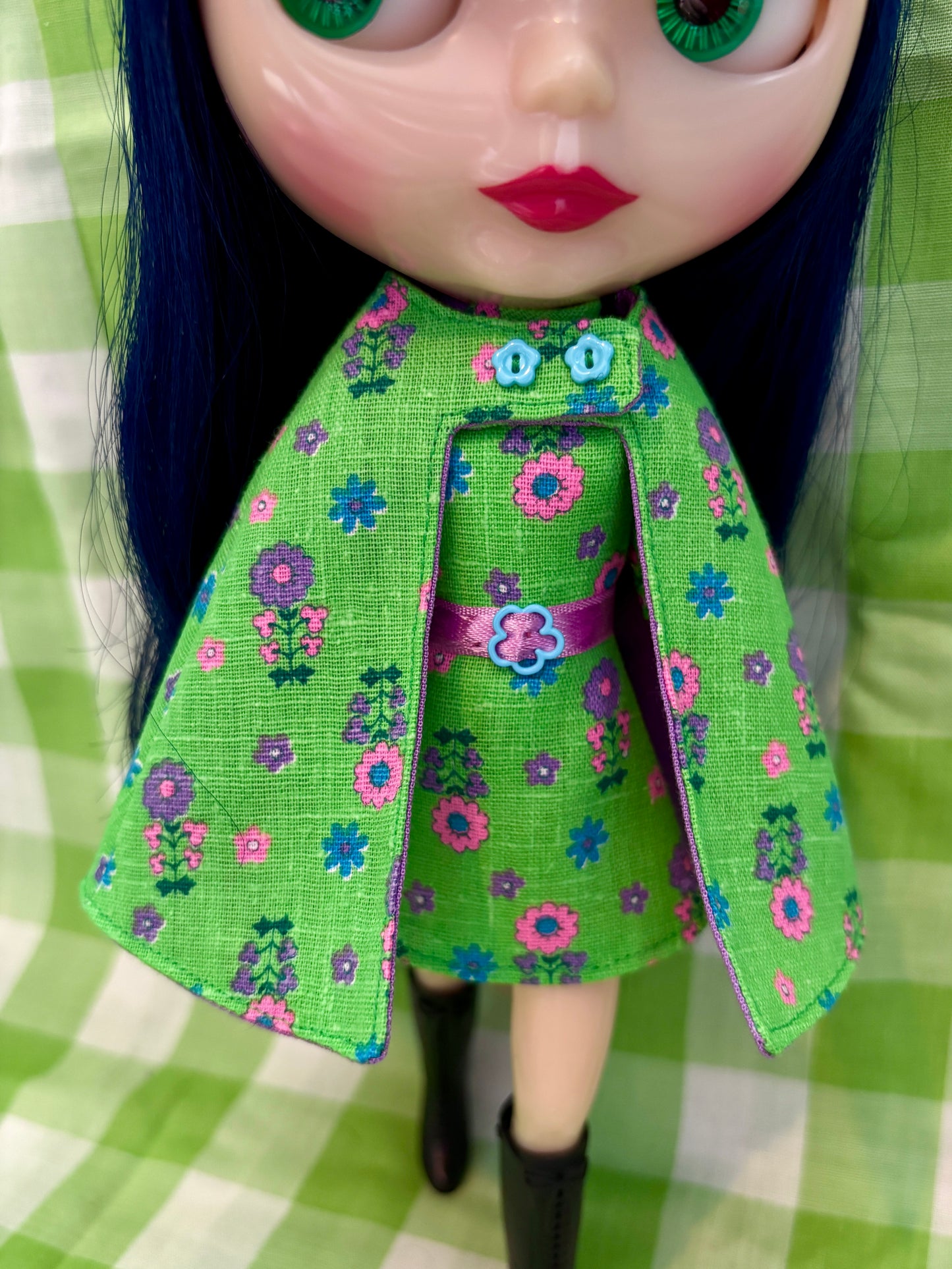 Green Light Go! Mod Floral Vintage Dress & Cape Set