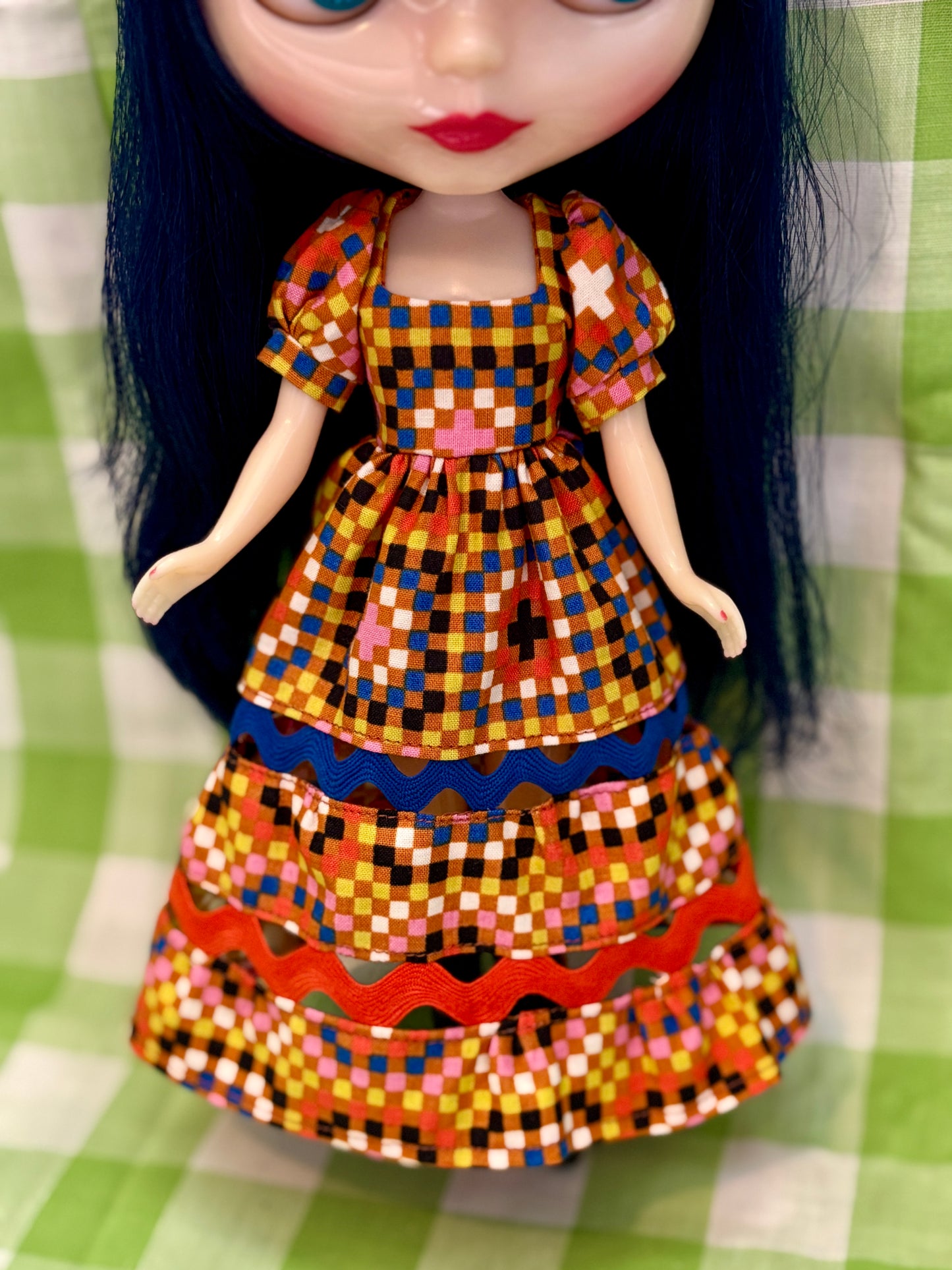 Pixel Granny Ric-Rac Maxi Dress