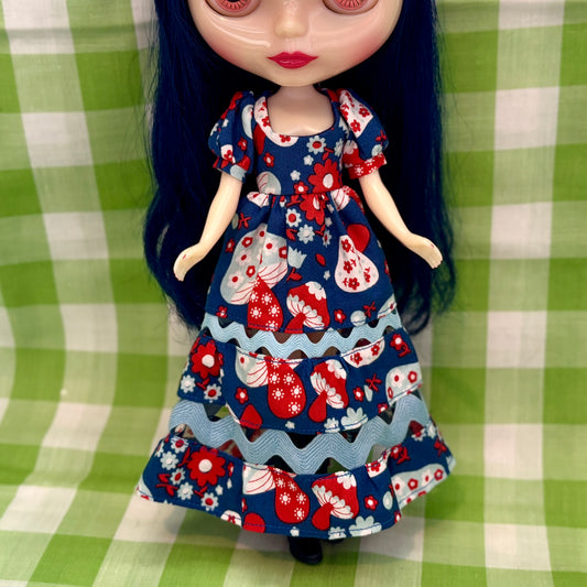 Love You So Mush Blue Ric-Rac Maxi Dress