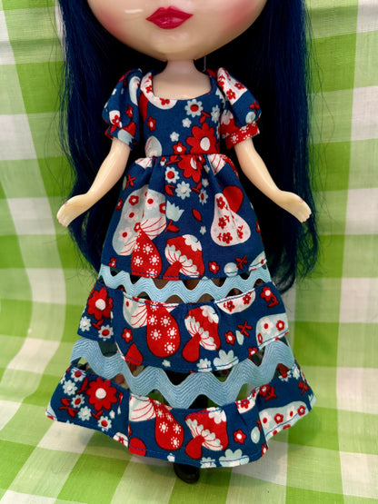 Love You So Mush Blue Ric-Rac Maxi Dress