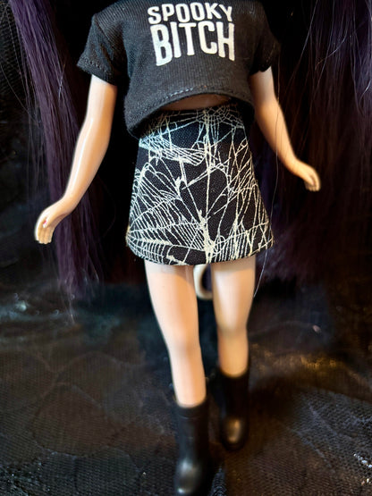 Spiderweb Glow in the Dark Mod Mini Skirt