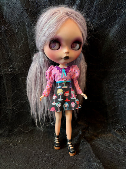 Ghouls Night Out Bat Collar Long Sleeve Mini Dress
