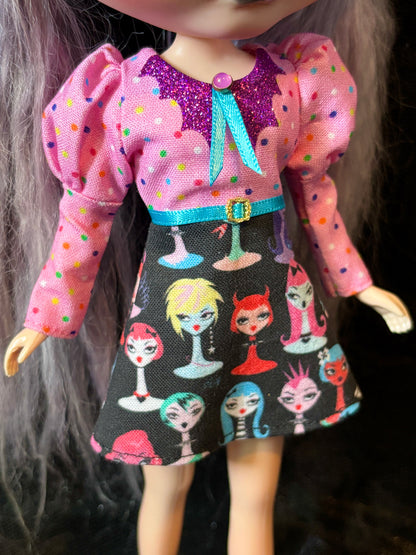 Ghouls Night Out Bat Collar Long Sleeve Mini Dress