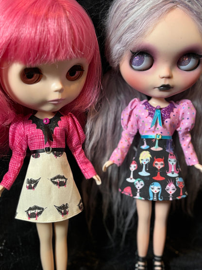 Fangtastic Bat Collar Long Sleeve Mini Dress