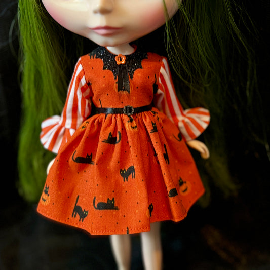 My Little Familiar Bat Collar Ruffle Sleeve Dress