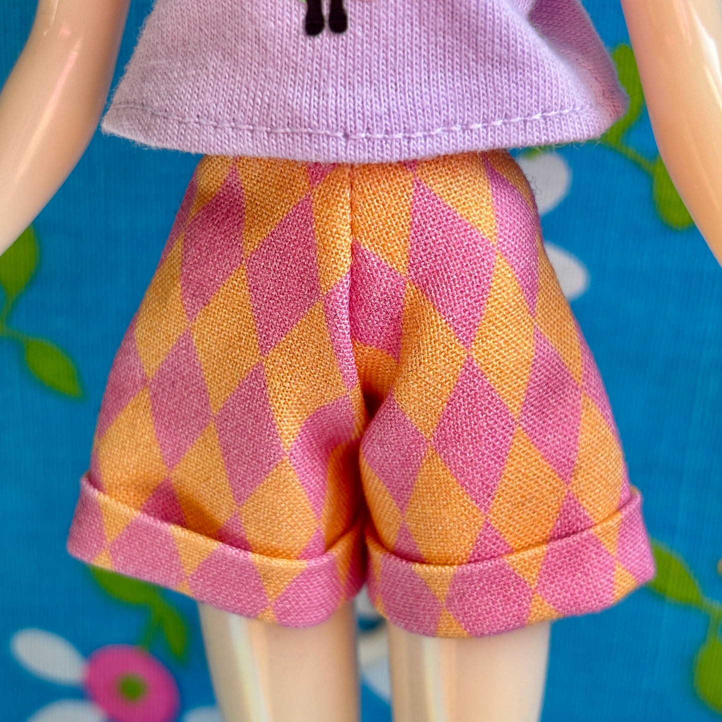 Harlequin Pink & Orange Cuffed Cutie Shorts