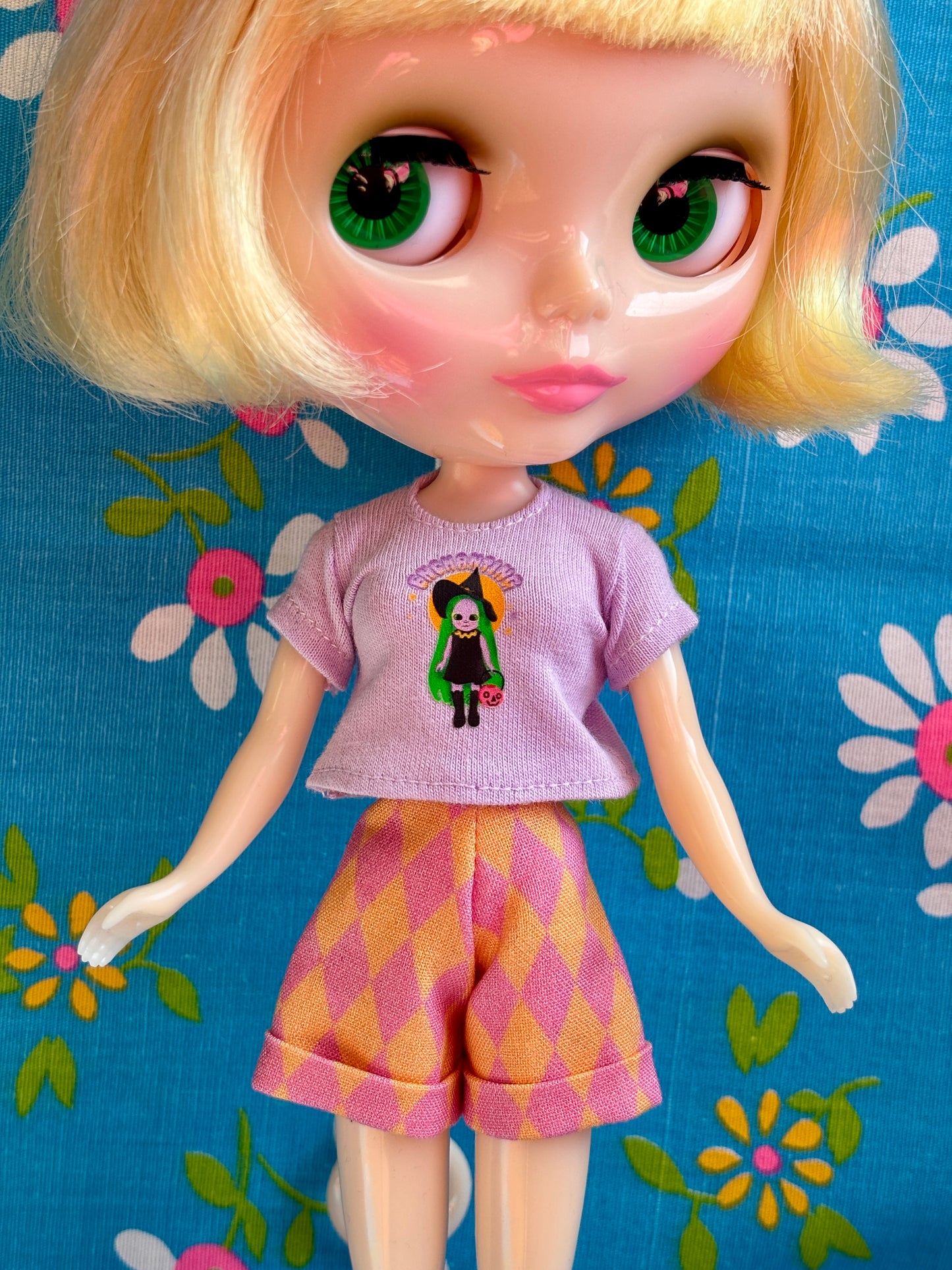 Harlequin Pink & Orange Cuffed Cutie Shorts