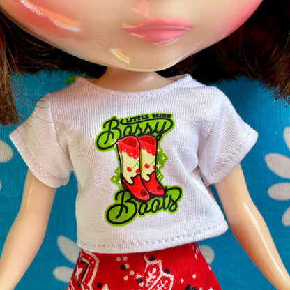 Little Miss Bossy Boots Crop Tee for Blythe