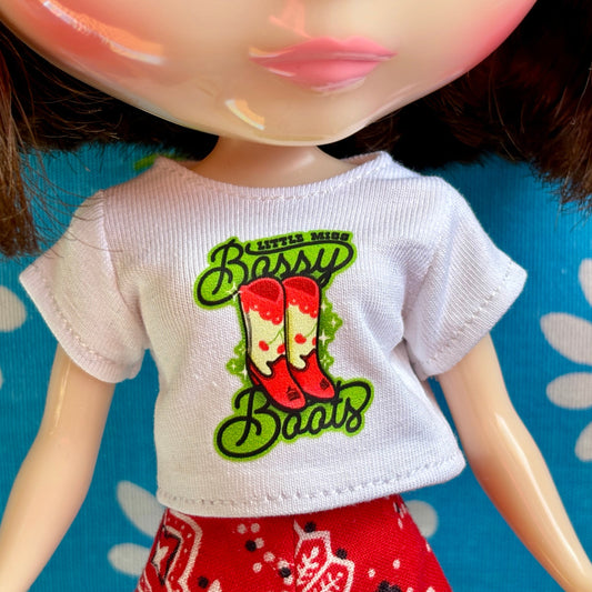 Little Miss Bossy Boots Crop Tee for Blythe