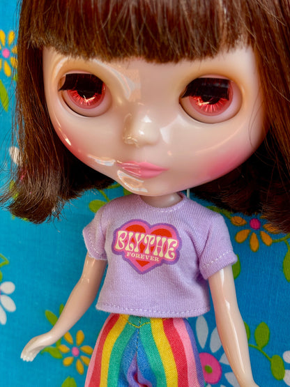 Blythe Forever Purple Crop Tee for Blythe
