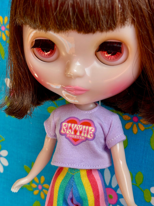 Blythe Forever Purple Crop Tee for Blythe