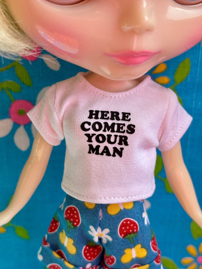 Here Comes Your Man Crop Tee for Blythe