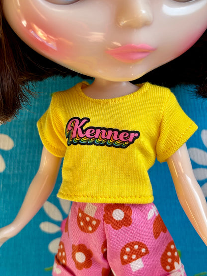 Retro Kenner Yellow Crop Tee for Blythe