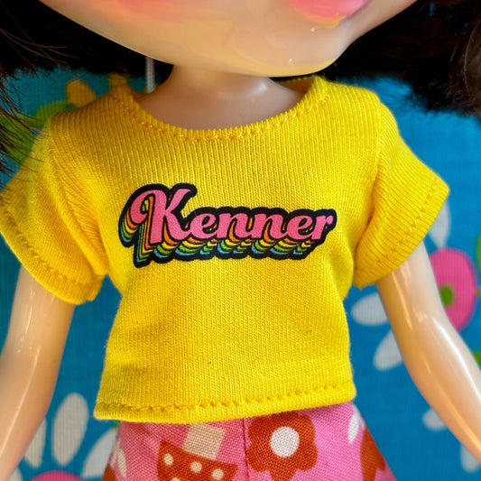 Retro Kenner Yellow Crop Tee for Blythe