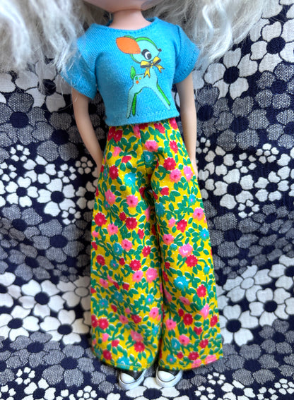 Yellow Garden Floral Wide Leg Pants
