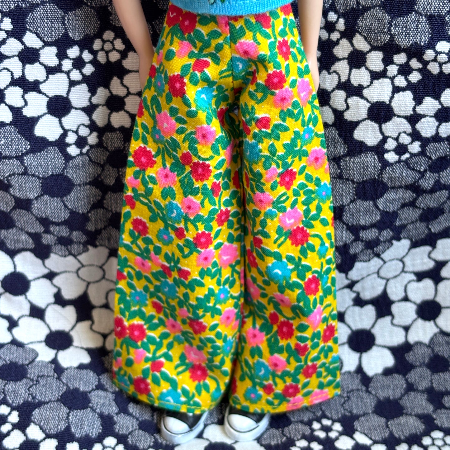 Yellow Garden Floral Wide Leg Pants