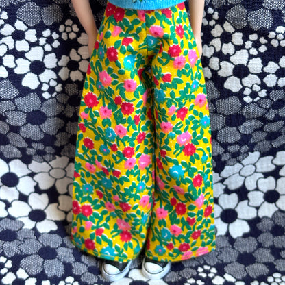 Yellow Garden Floral Wide Leg Pants