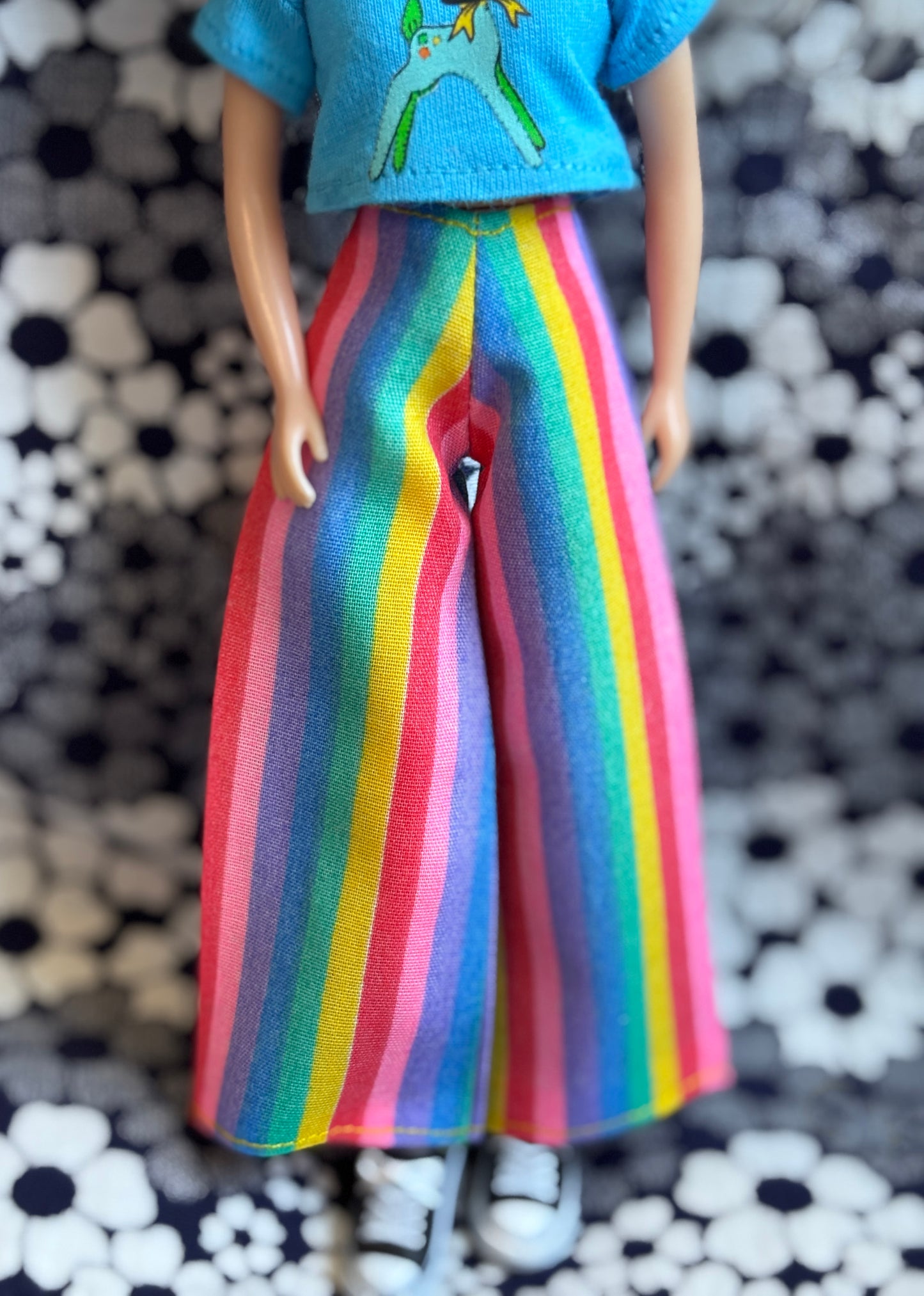 Magic Rainbow Stripe Wide Leg Pants