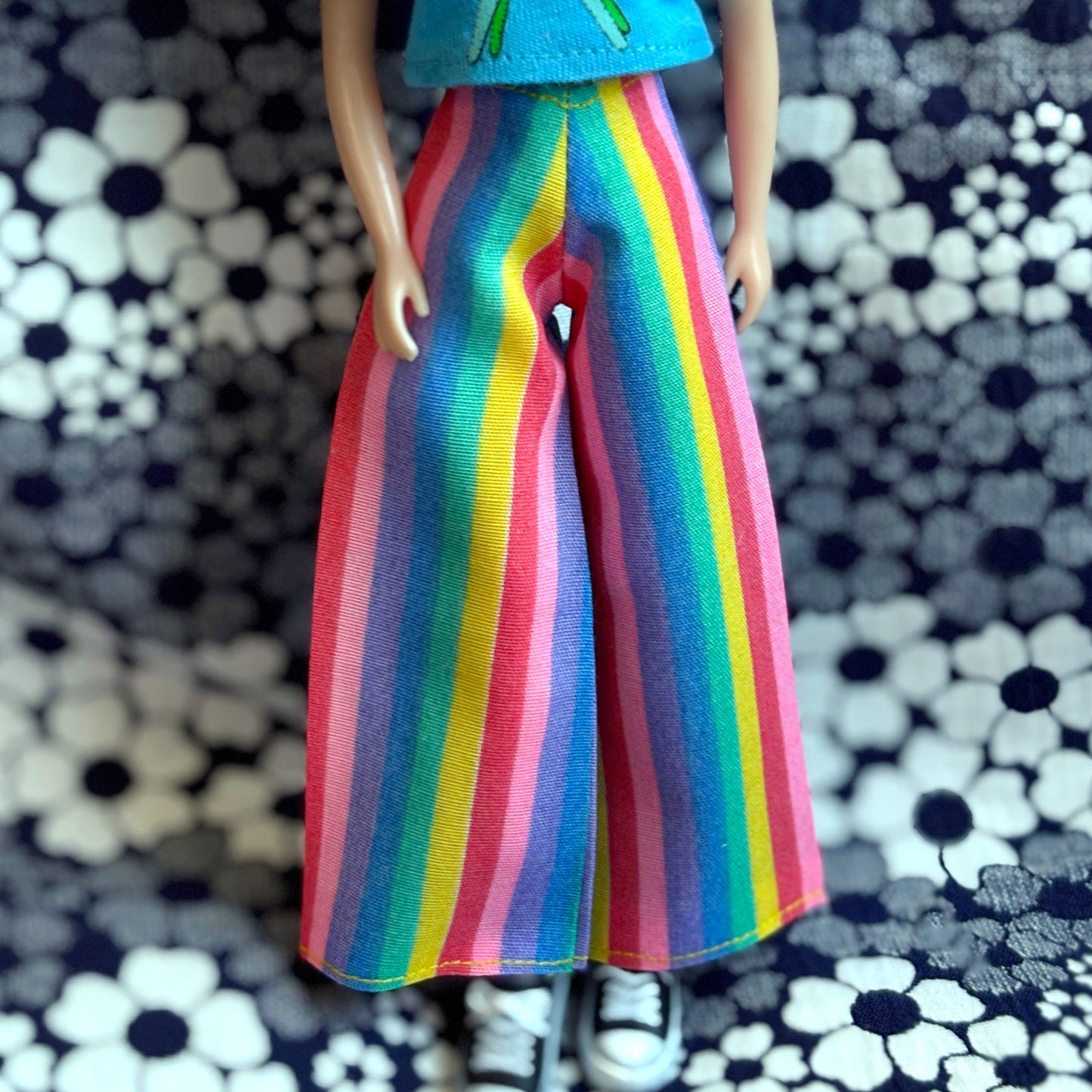 Magic Rainbow Stripe Wide Leg Pants