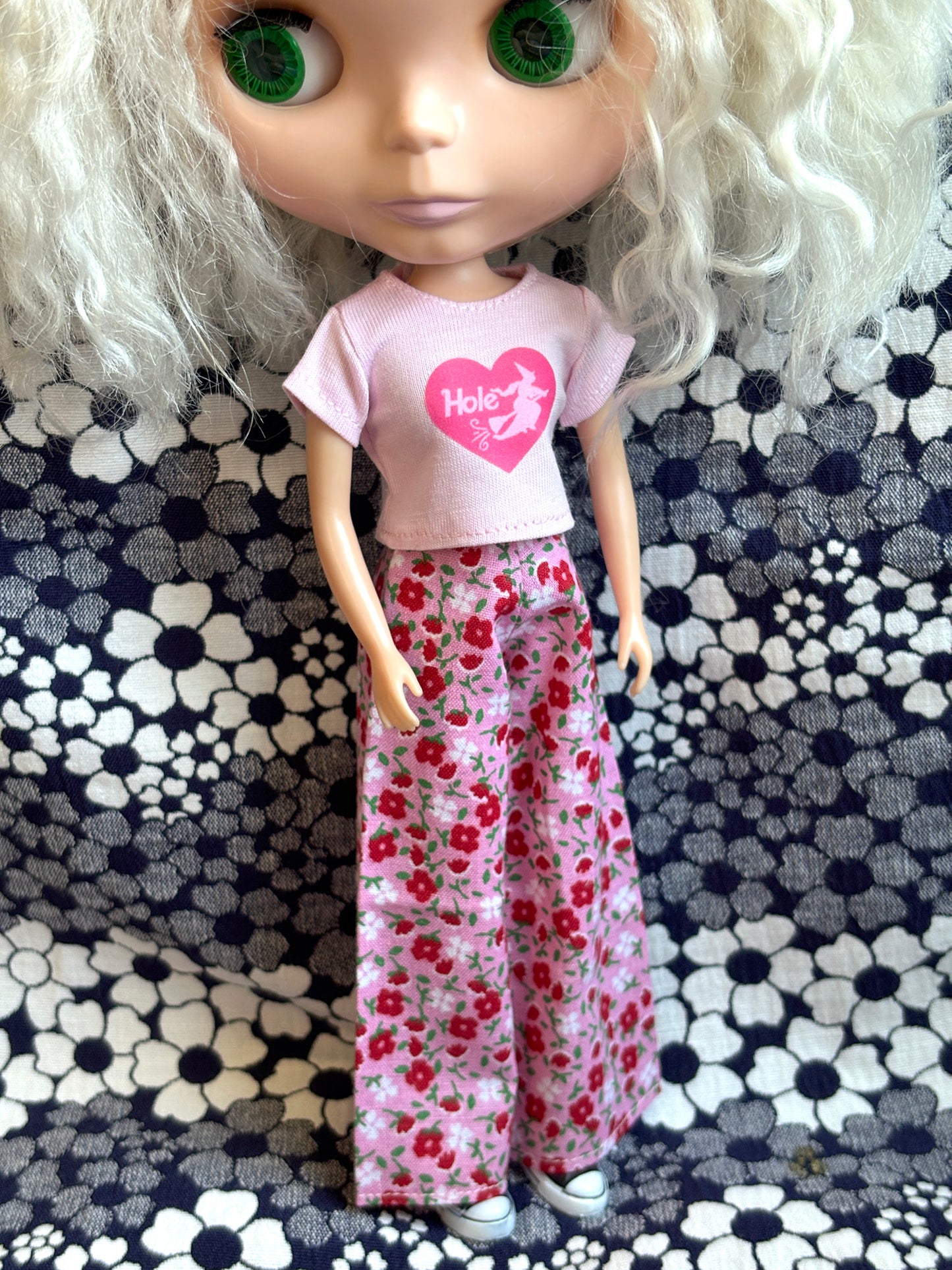 Hole Witch Pink Crop Tee for Blythe