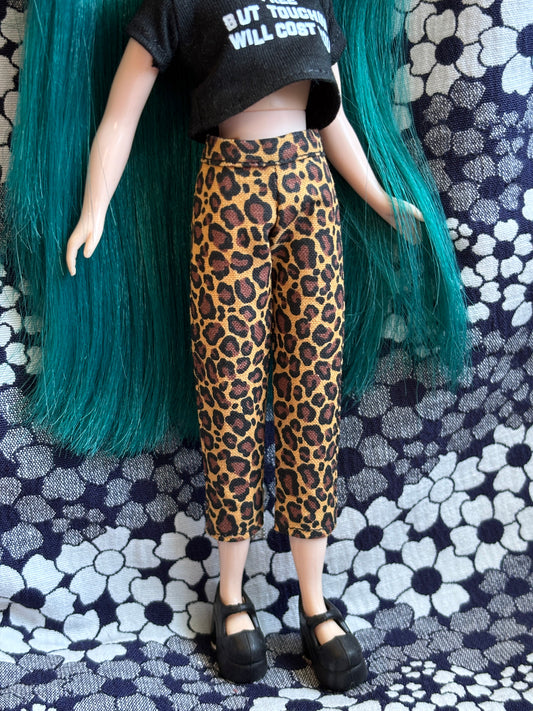 Retro Leopard Print Beatnik Baby Pants