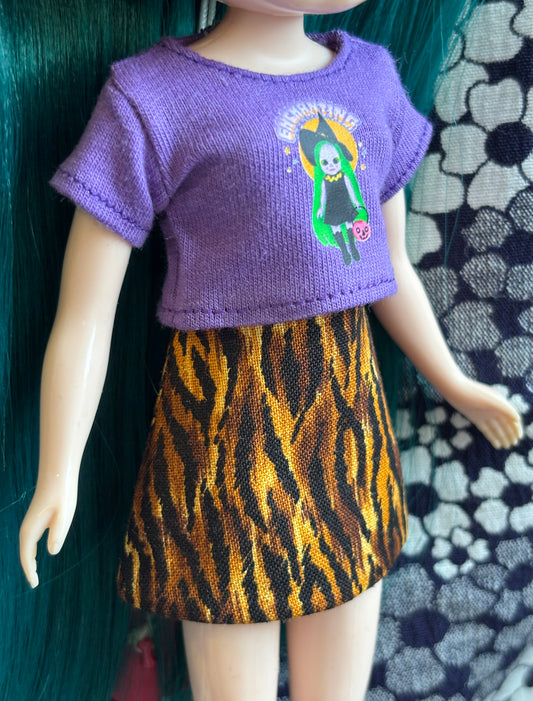 Retro Tiger Stripe Mod Mini Skirt